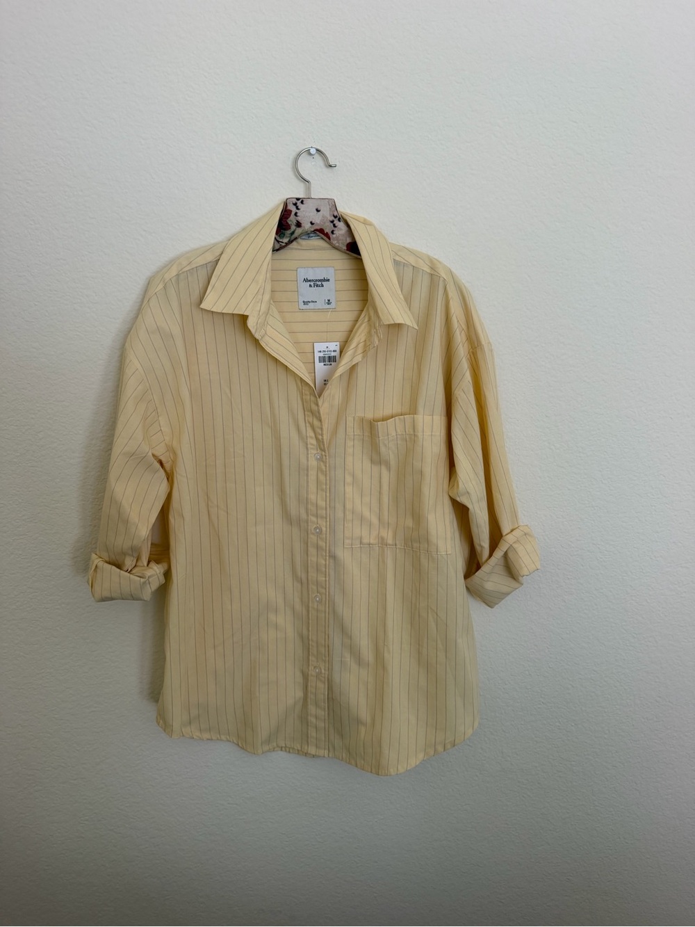 Abercrombie & Fitch Yellow Pinstripe Button-Up Shirt